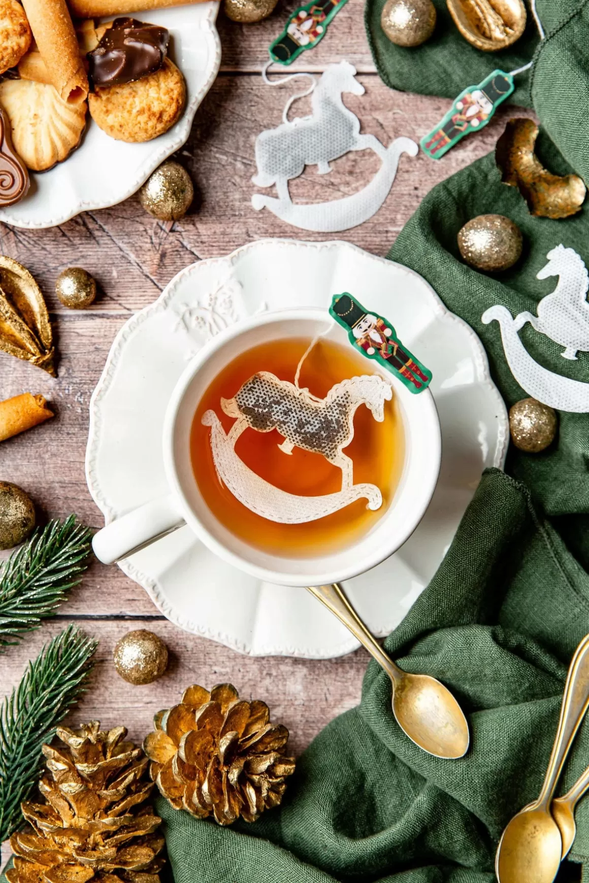 Cadeaux Autour Du Thé Pour Noël^TEA HERITAGE Sachets de thé personnalisés Noël - Cheval à bascule x5