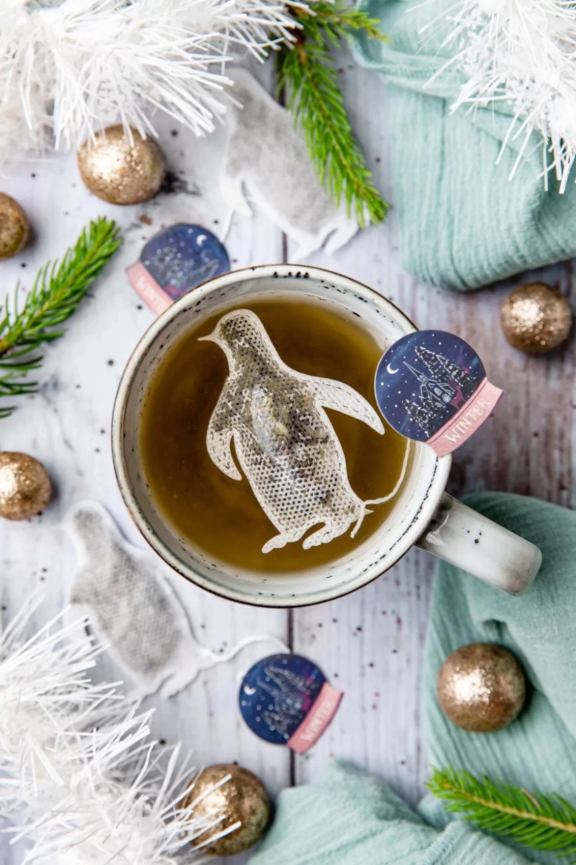 Cadeaux Autour Du Thé Pour Noël^TEA HERITAGE Sachets de thé personnalisés Noël - Pingouin x5